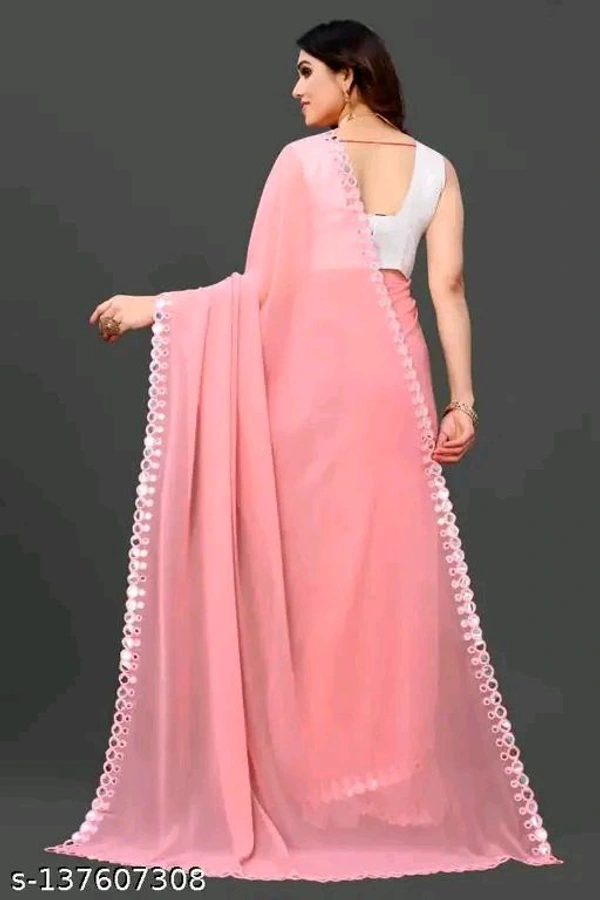 MT RETAIL WOMEN PINK STYLE SAREE  - Tickle Me Pink, FREE SIZE, MT RETAIL 101