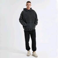 Zenclothing  Acid Wash Unisex Hoddie - Black, S