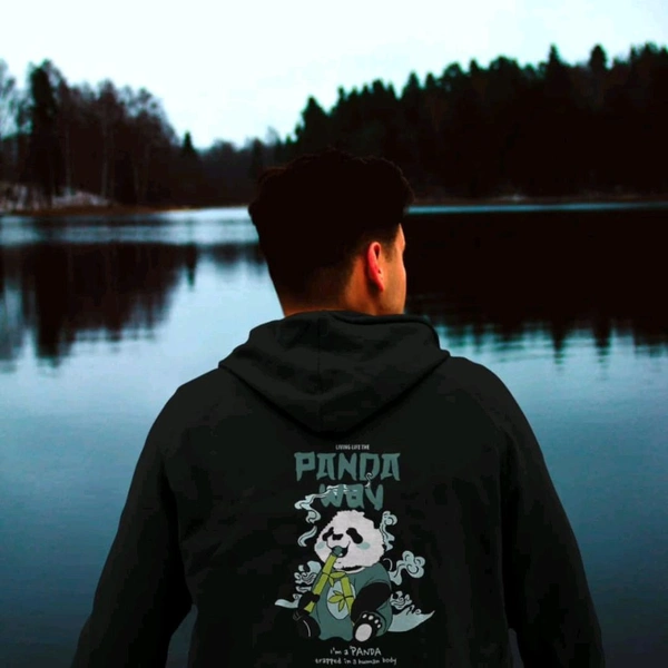 Zenclothing  Printed Unisex Hoddie  - Black, S