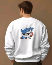Zenclothing  Unisex White Printed Sweatshirt  - L
