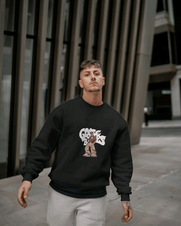 Zenclothing  Unisex Printed Black Sweatshirt  - L