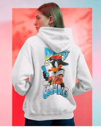 Zenclothing  White Unisex Printed Hoddie  - S