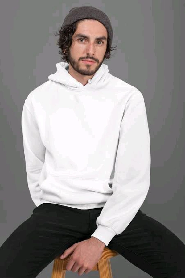 Zenclothing  White Unisex Printed Hoddie  - M