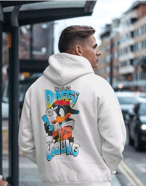 Zenclothing  White Unisex Printed Hoddie  - M