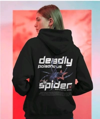 Zenclothing  Black Unisex Printed Hoddie  - Xl