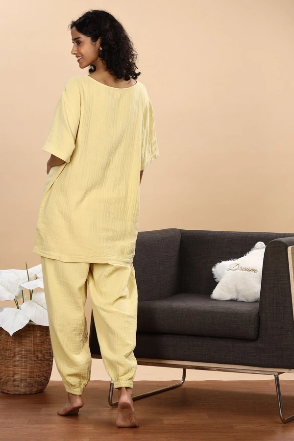 IIR014-Zen 100% Organic Unique Double Layered Yoga Wellness wear Turmeric Female - 4XL, TURMERIC
