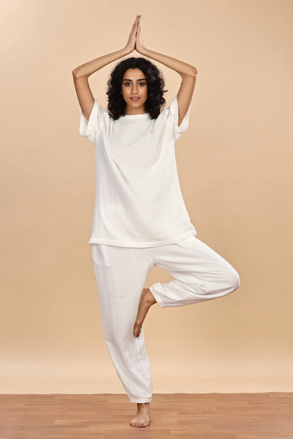 IIR013-Zen 100% Organic Unique Double Layered Yoga Wellness wear Sea Salt Female