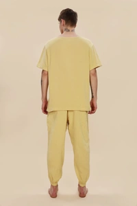 IIR06-Monk 100% Organic Unique Double Layered Yoga Wellness wear Turmeric Male - 4XL, TURMERIC