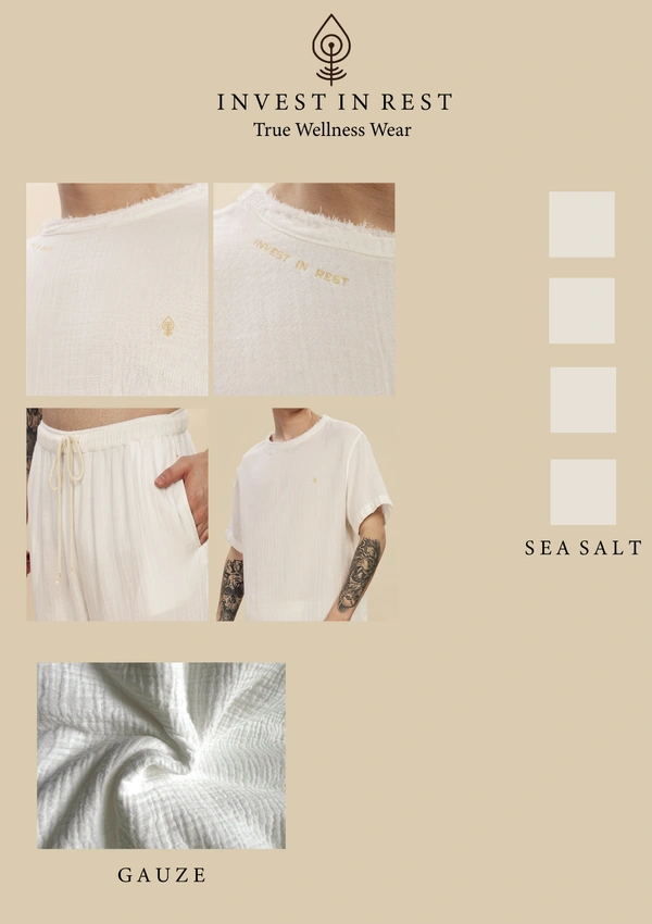 IIR05-Monk 100% Organic Unique Double Layered Yoga Wellness wear Sea Salt Male - 2XL, SEA SALT