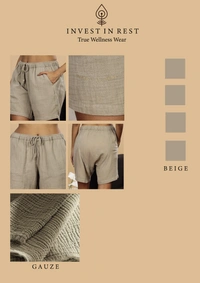 IIR010-Yasumi 100% Organic Unique Double Layered Wellness Boxer Beige Female - 4XL, BEIGE