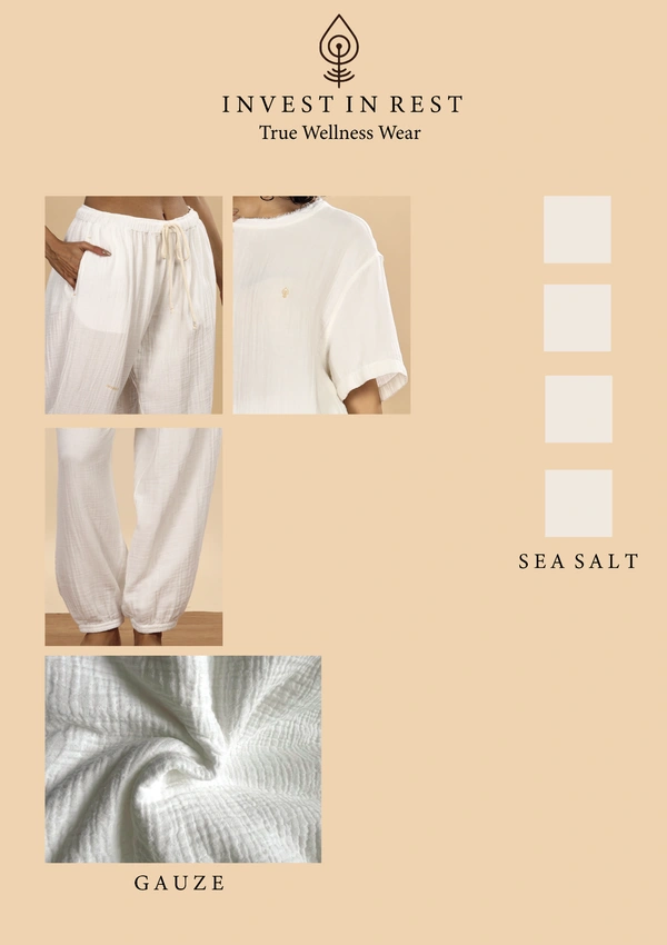 IIR013-Zen 100% Organic Unique Double Layered Yoga Wellness wear Sea Salt Female - 3XL, SEA SALT