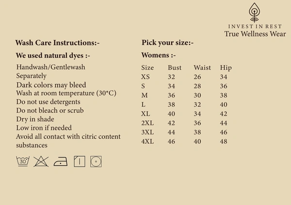 IIR011-Thookkam 100% Organic Unique Double Layered Night Wellness wear Indigo Female - L, INDIGO