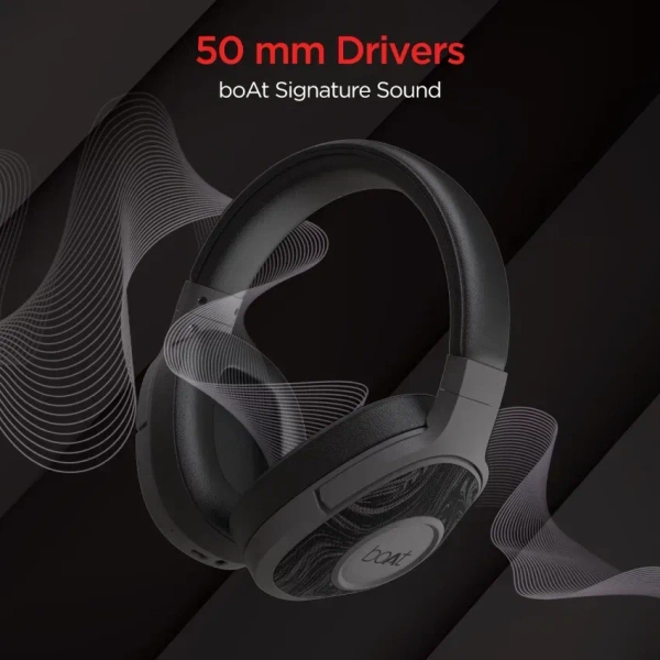 Boat Rockerz 550 Headphone Wireless  - Black