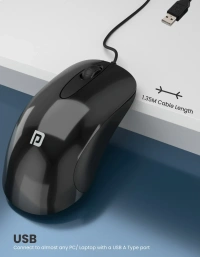 PORTRONICS TOAD 26 WIRED OPICTAL MOUSE - Black