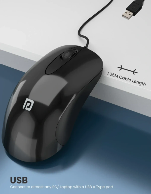 PORTRONICS TOAD 26 WIRED OPICTAL MOUSE - Black