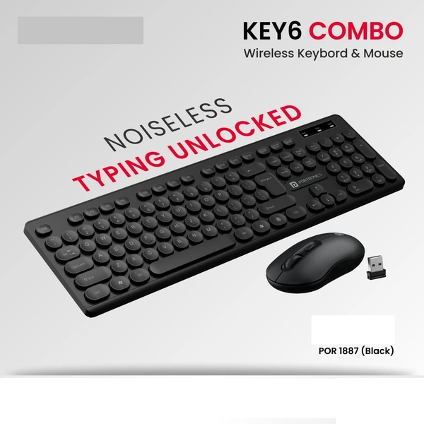 PORTRONICS KEY 6 WIRLESS KEYBOARD & MOUSE  - Black
