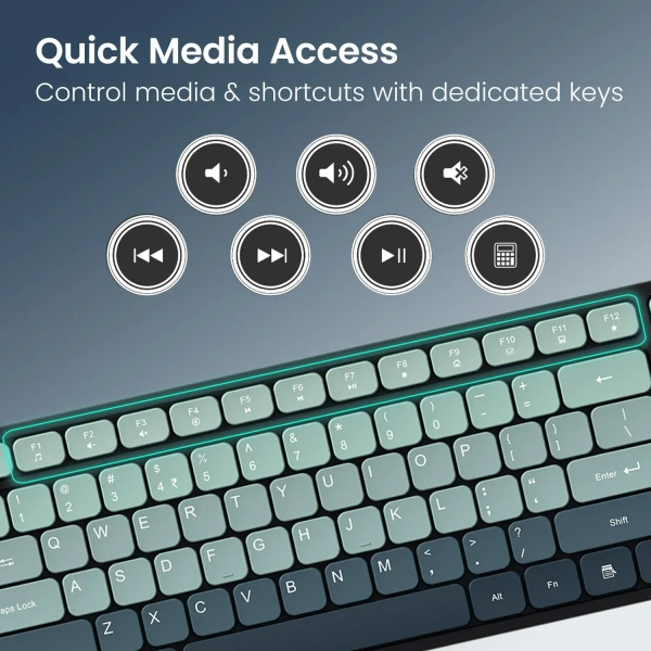 PORTRONICS PORTRONICA KEY 11 RECHARGEEABLE WIRLESS KIT - Blue