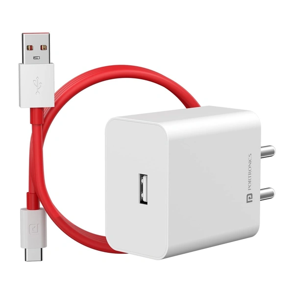 PORTRONICS 35W FAST CHARGING USB ADAPTER - White