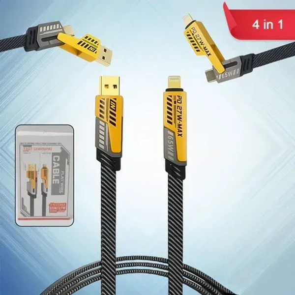 4 in 1 Charging Cable 65w - Black