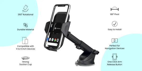 PORTRONICS CLAMP M MOBILE HOLIDER - Black