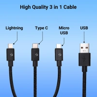 ZEBRONICS ZEB UMLCC1205 3 IN 1 CABLE - Black