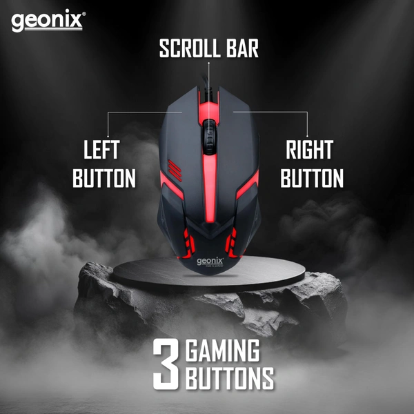 GEONIX VIGOR R7 WIRED GAMING MOUSE - Black