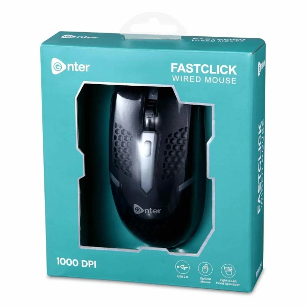 ENTER FASTCLICK WIRED MOUSE - Black