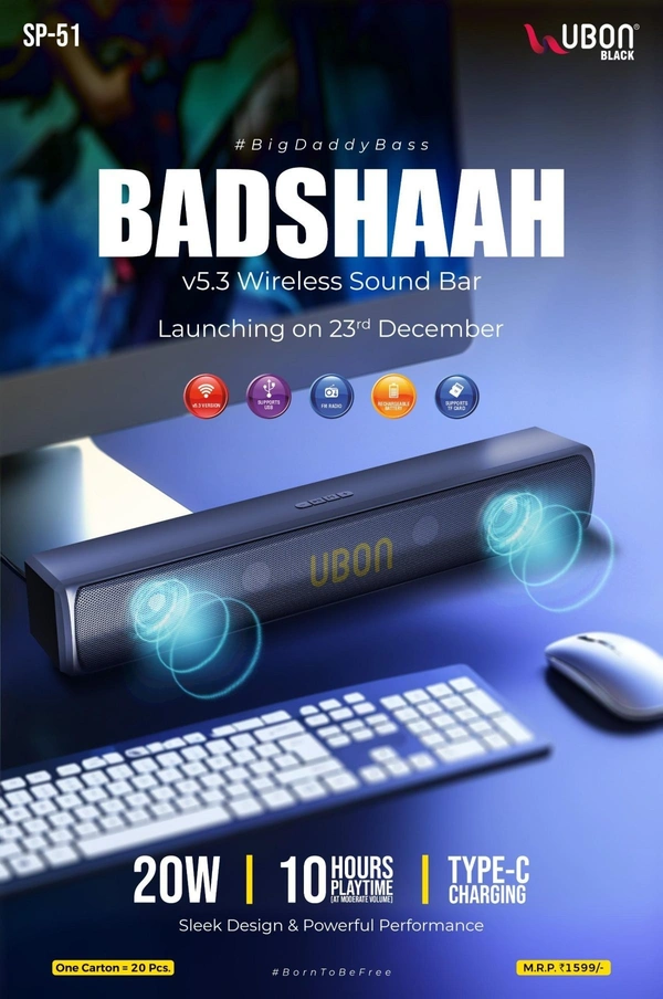 UBON SP 51 BADSHAAH 20 W - Black