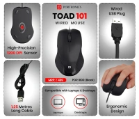 PORTRONICS TOAD 101 WIRED MOUSE - Black