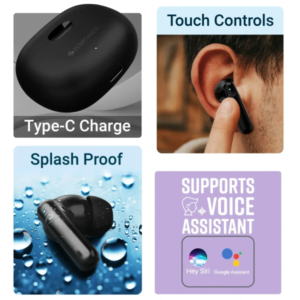 ZEBRONICS ZEB BEETLES WIRLESS EARBUDS - Black