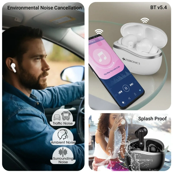 ZEBRONICS ZEB PODS 131 WIRELESS  EARBUDS  - White