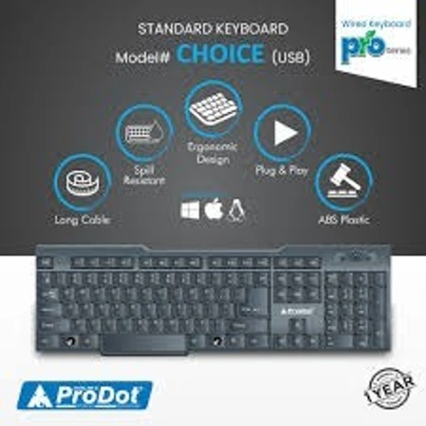 PRODOT WIRED KEYBOARD - Black