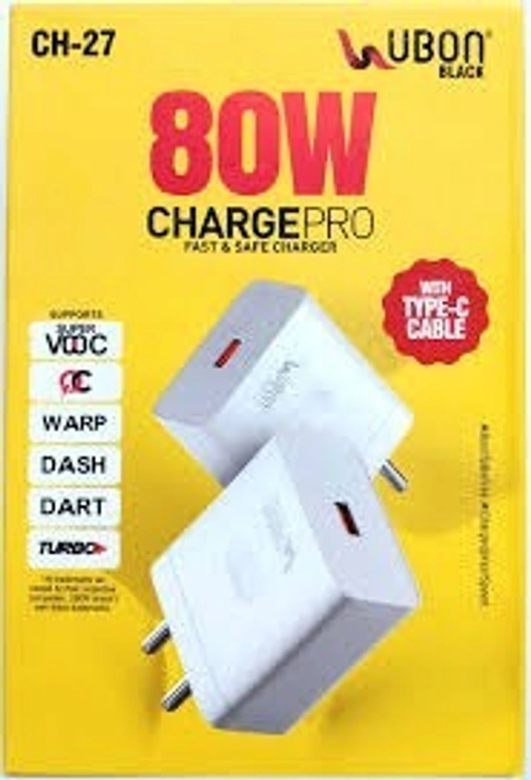 UBON CH 27 ( 80 W CHARGEPRO WITH TYPE C CABLE ) - White