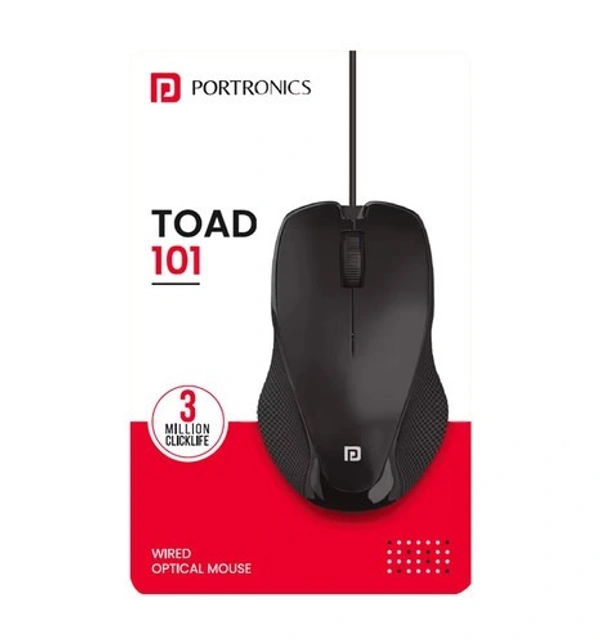 PORTRONICS TOAD 101 WIRED MOUSE - Black