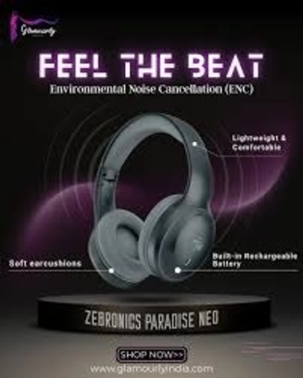 ZEBRONICS ZEB PARADISE NEO WIRELESS HEADPHONE  - Black