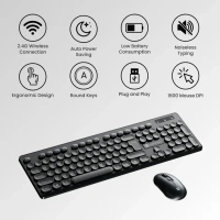 PORTRONICS KEY 6 WIRLESS COMBO - Black