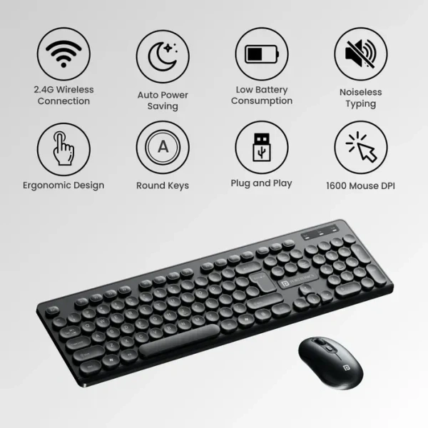 PORTRONICS KEY 6 WIRLESS COMBO - Black
