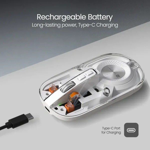 PORTRONICS TOAD 8 RECHAREABLE WIRELESS MOUSE  - White