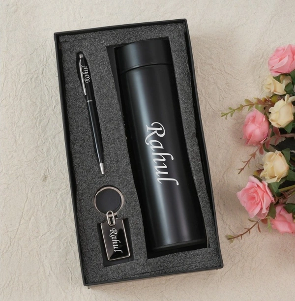 Bottle pen keychain set - Black