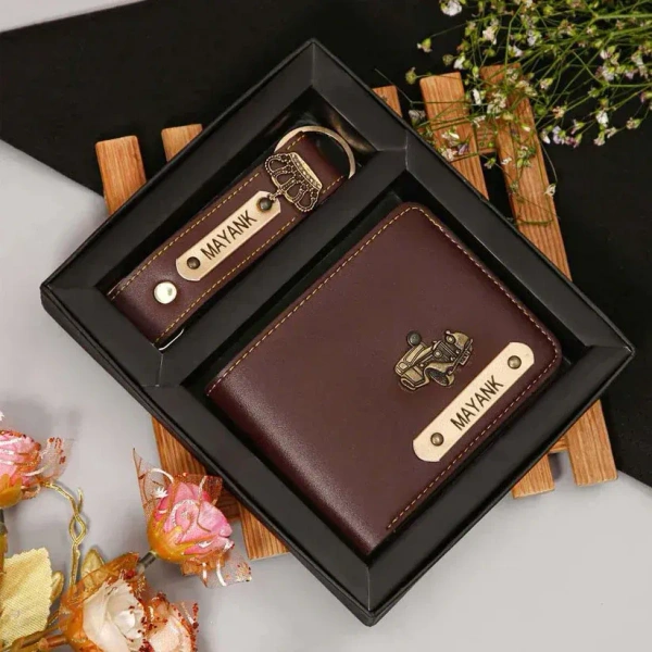 Wallet + Keychain - Brown
