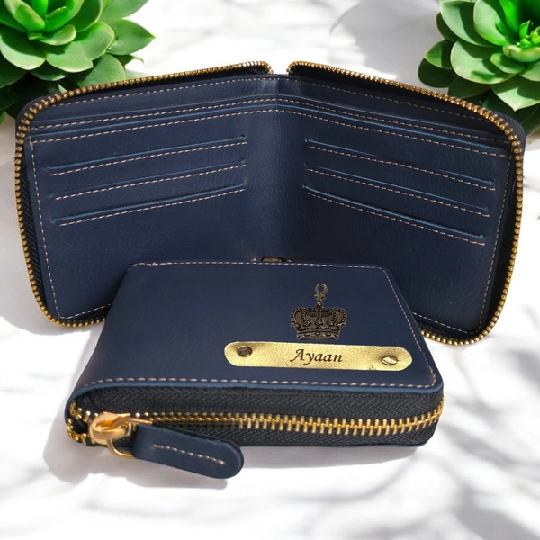 Unisex Indian Leather With Chain Wallet - Blue