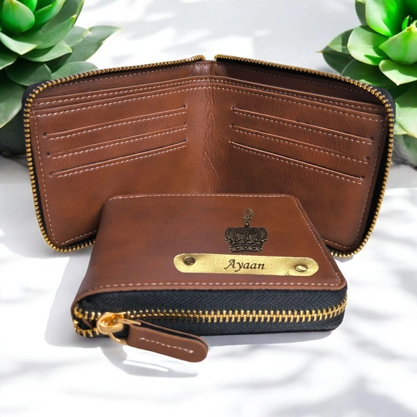 Unisex Indian Leather With Chain Wallet - Brown