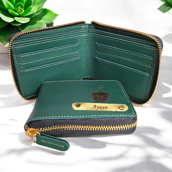 Unisex Indian Leather With Chain Wallet - Green