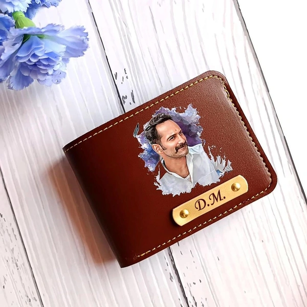 UV Color Printed Leather Wallet - Brown