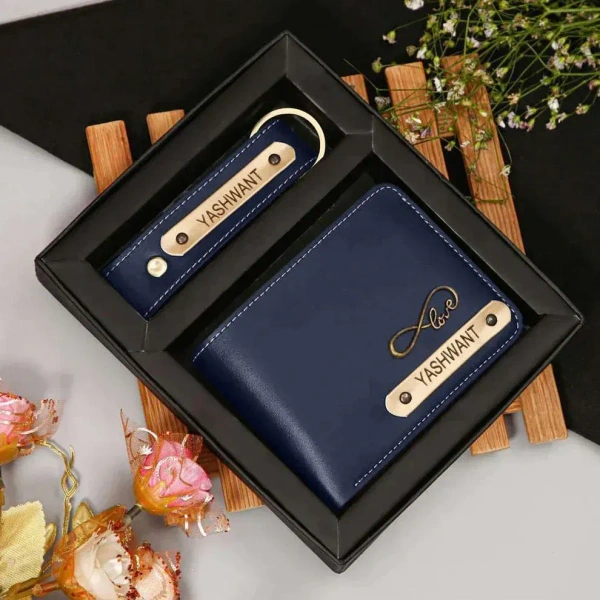 Wallet + Keychain - Blue