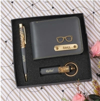 Wallet + Keychain + Pen - Red