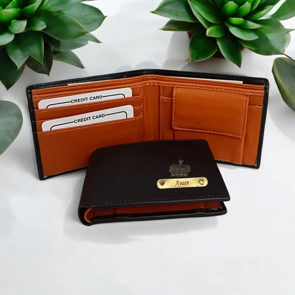 Dual Color Leather Wallet - Black