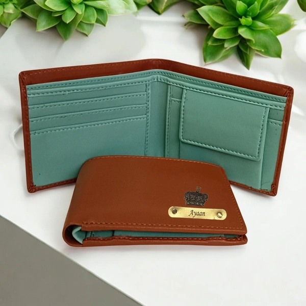 Dual Color Leather Wallet - Tan