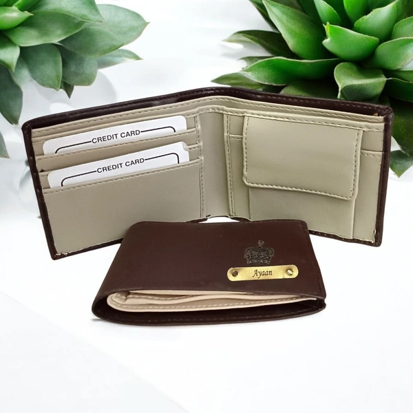 Dual Color Leather Wallet - Brown