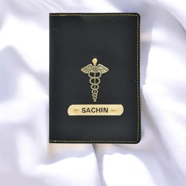 Indian Leather Passport Cover - Black